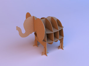 childrens elephant bookcase 3D Model