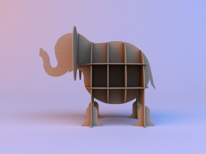 childrens elephant bookcase 3Dモデル