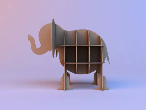 childrens elephant bookcase 3D Model