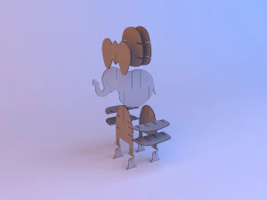 childrens elephant bookcase 3D Model