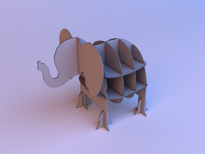 childrens elephant bookcase 3Dモデル