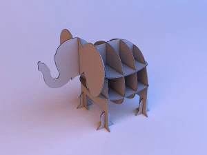 childrens elephant bookcase 3D Model