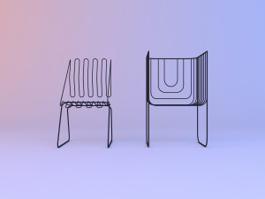 metal grid chair Modelo 3D