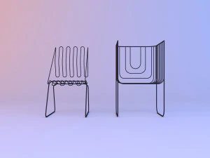 metal grid chair 3D Model