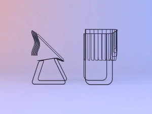 metal grid chair 3D Model