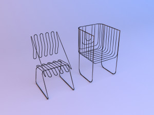 metal grid chair Modelo 3D