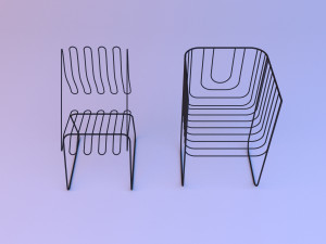 metal grid chair Modelo 3D