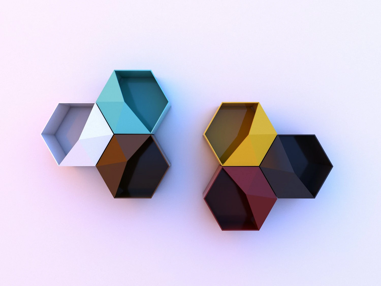 metal hexagonal hanging shelf 3D Model .c4d .max .obj .3ds .fbx .stl .blend 