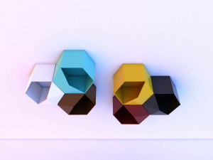 metal hexagonal hanging shelf 3D Model