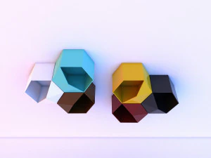 metal hexagonal hanging shelf 3D Model