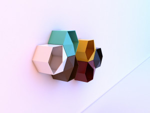 metal hexagonal hanging shelf 3D Model