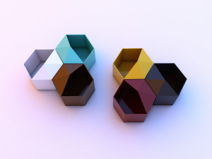 metal hexagonal hanging shelf 3D Model