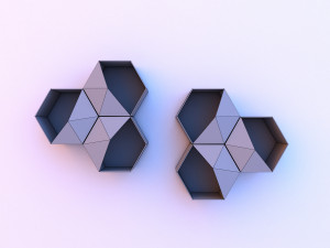 metal hexagonal hanging shelf 3D Model