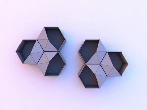 metal hexagonal hanging shelf 3D Model