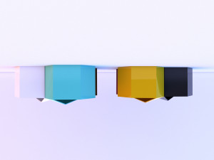 metal hexagonal hanging shelf 3D Model