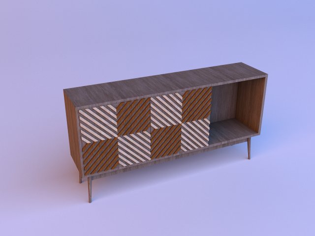 wood sideboard 3D Model .c4d .max .obj .3ds .fbx .stl .blend 