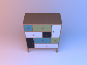 wood buffet furniture 3D 모델