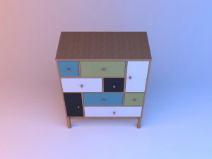 wood buffet furniture 3D Model