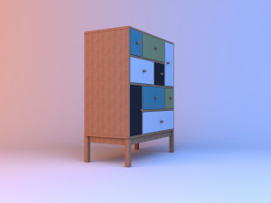 wood buffet furniture 3D 모델