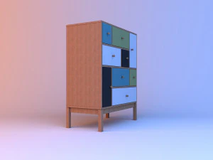 wood buffet furniture 3D Model