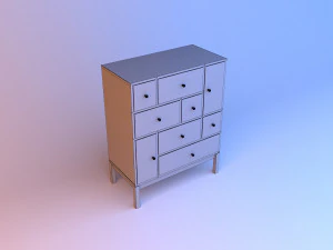 wood buffet furniture 3D Model