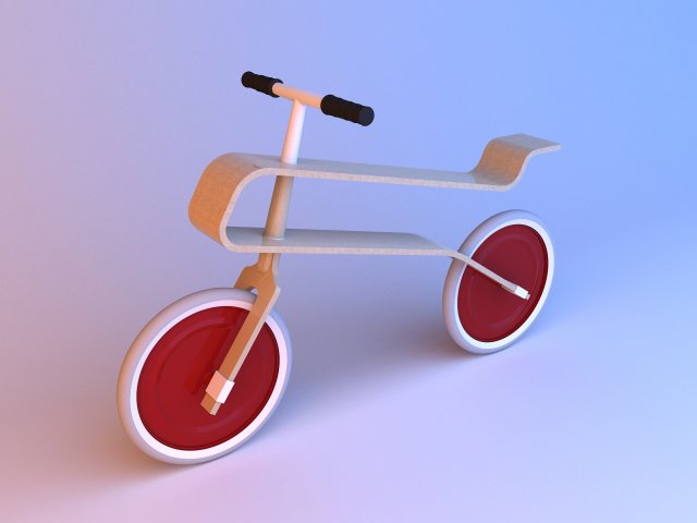 wooden balance bike 3D Модель .c4d .max .obj .3ds .fbx .stl .blend 