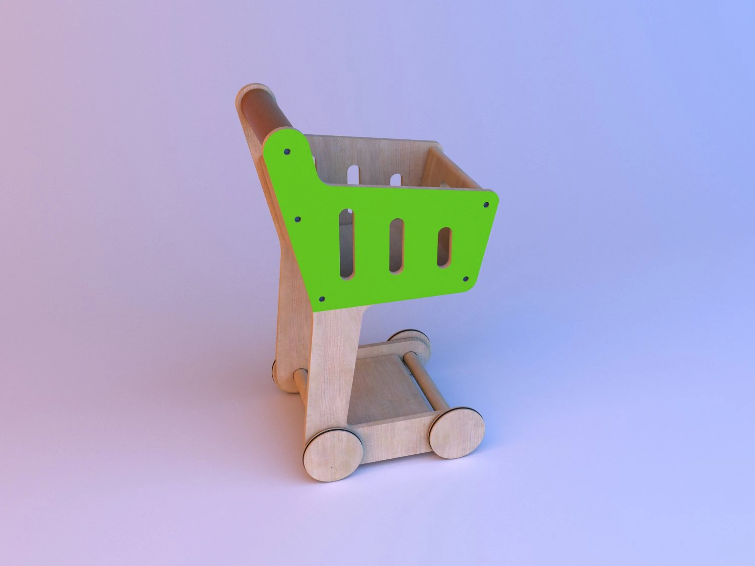 toys shopping wooden cart 3D Model .c4d .max .obj .3ds .fbx .stl .blend