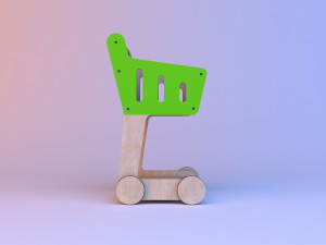 toys shopping wooden cart Modèle 3D