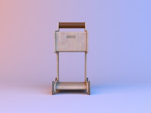 toys shopping wooden cart Modèle 3D