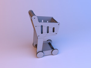 toys shopping wooden cart Modèle 3D