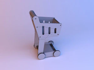 toys shopping wooden cart 3D Model