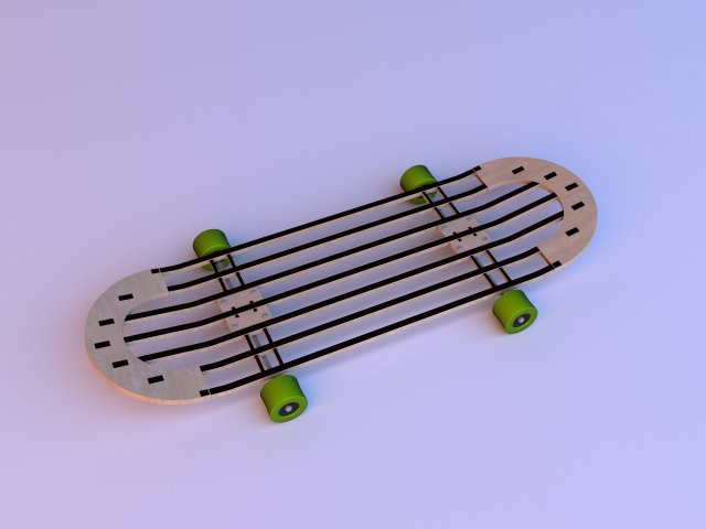 plywood skateboard handmade 3D Model .c4d .max .obj .3ds .fbx .stl .blend 