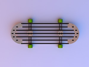plywood skateboard handmade 3D Model