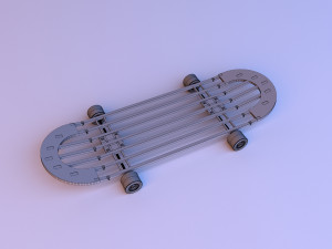 plywood skateboard handmade 3D Model