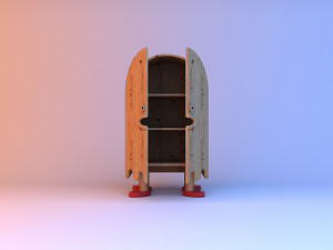 wooden kids ghost cupboard Modelo 3D