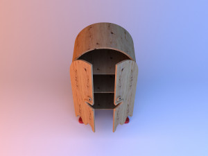 wooden kids ghost cupboard Modelo 3D