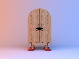 wooden kids ghost cupboard Modelo 3D
