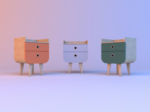 wooden nightstand for storage Modelo 3D