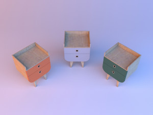 wooden nightstand for storage 3D-Modell