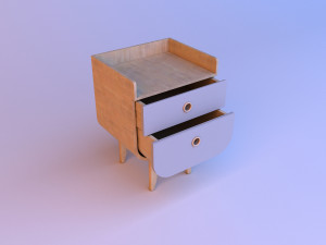 wooden nightstand for storage 3D-Modell