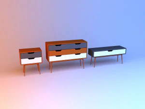 mesita de noche escandinava Modelo 3D