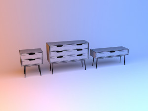 scandinavian bedside table 3D Model