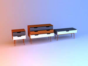 scandinavian bedside table 3D Model