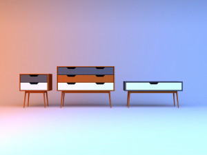 scandinavian bedside table 3D Model