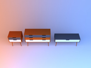 scandinavian bedside table 3D Model