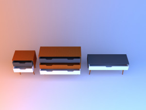 scandinavian bedside table 3D Model