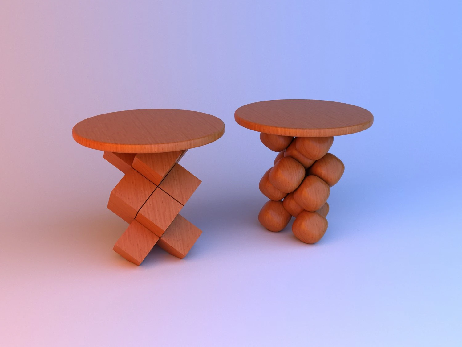abstract cubic coffee table 3D Model .c4d .max .obj .3ds .fbx .stl .blend 
