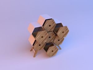 honeycomb wood cupboard 3Dモデル