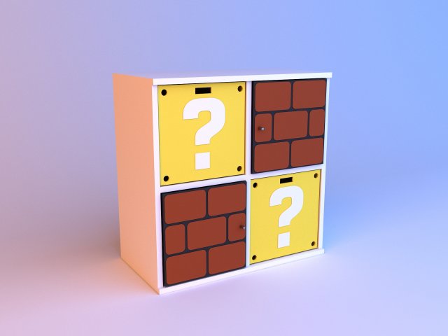 mario kids bookcase 3D 模型 .c4d .max .obj .3ds .fbx .stl .blend 