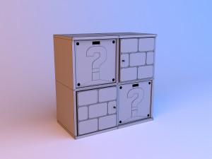 mario kids bookcase 3D 模型